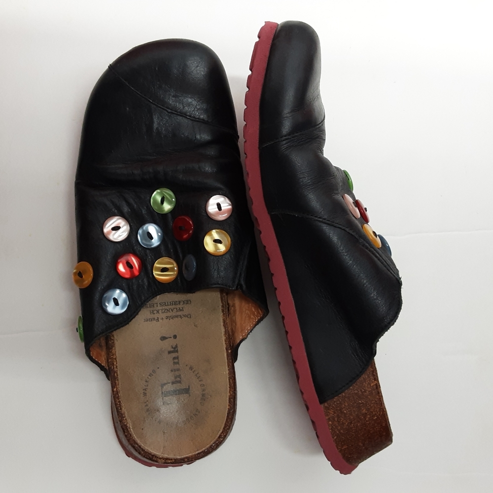 Think! Women's Black Mules Size 38